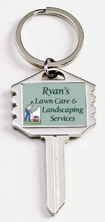 Silvertone Key Shape Digital Key Tag (2-sided)