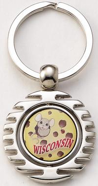 Silvertone Jagged Spinner Digital Key Tag